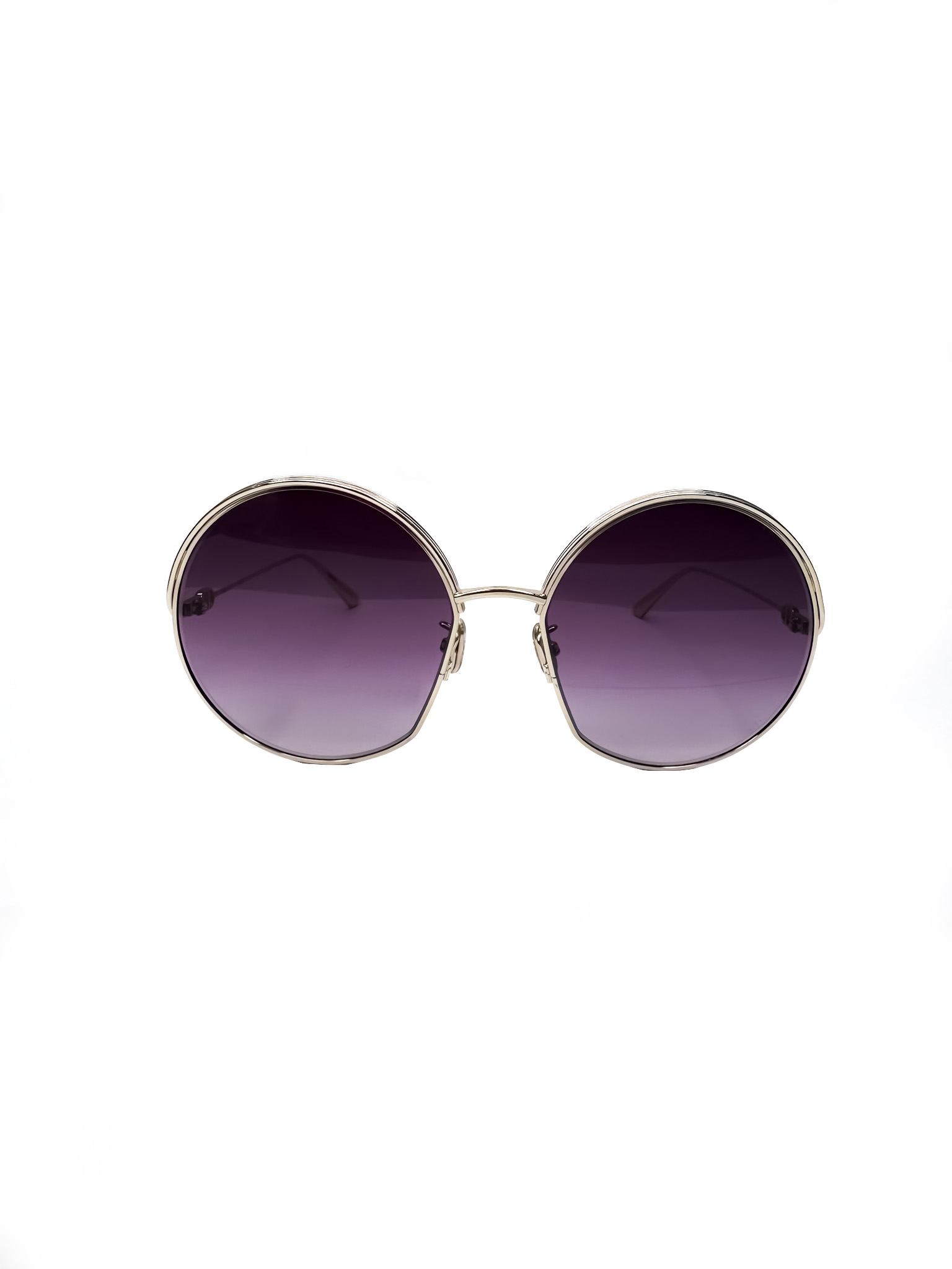 DIOR EVERDIOR R1U ROUND SUNGLASSES IN GOLD BURGUNDY