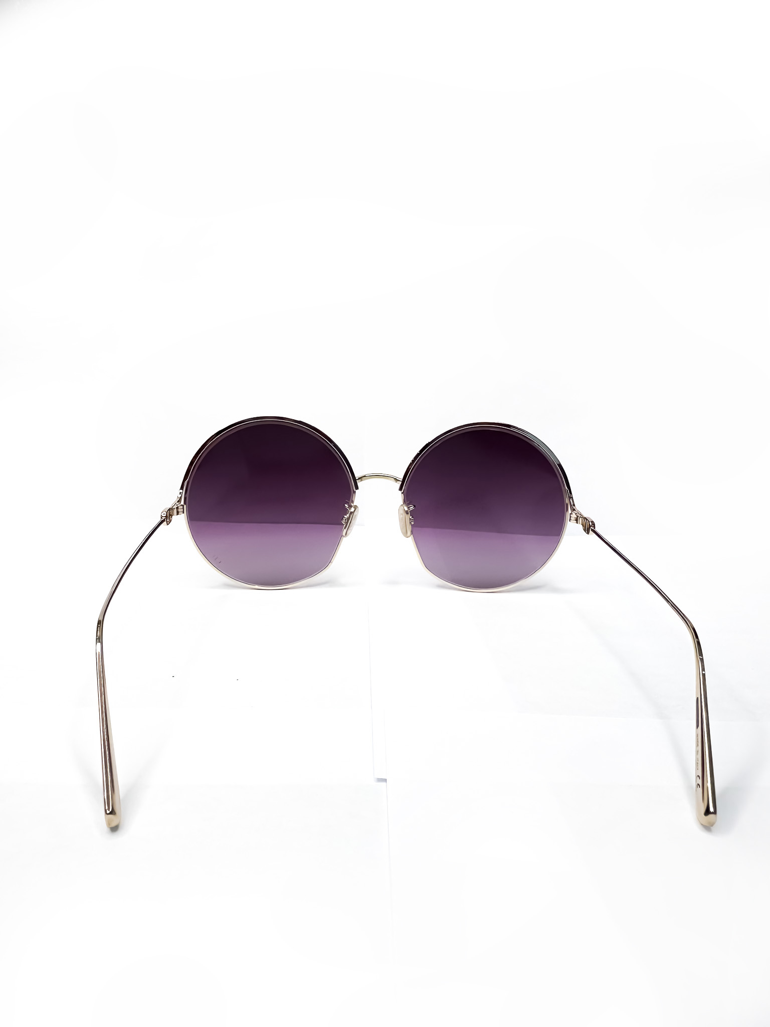 DIOR EVERDIOR R1U ROUND SUNGLASSES IN GOLD BURGUNDY